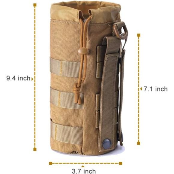 Set of 2 Water Bottles Pouch Bag, Tactical Drawstring Molle Water Bottle Holder - Picture 4 of 5